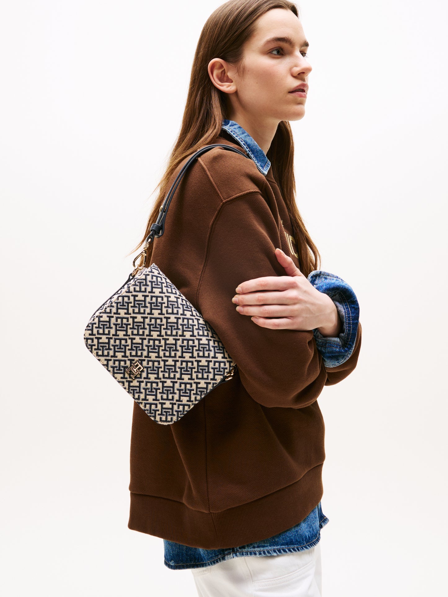 Schultertasche TH Jacquard Flap AW0AW17447 von Tommy Hilfiger