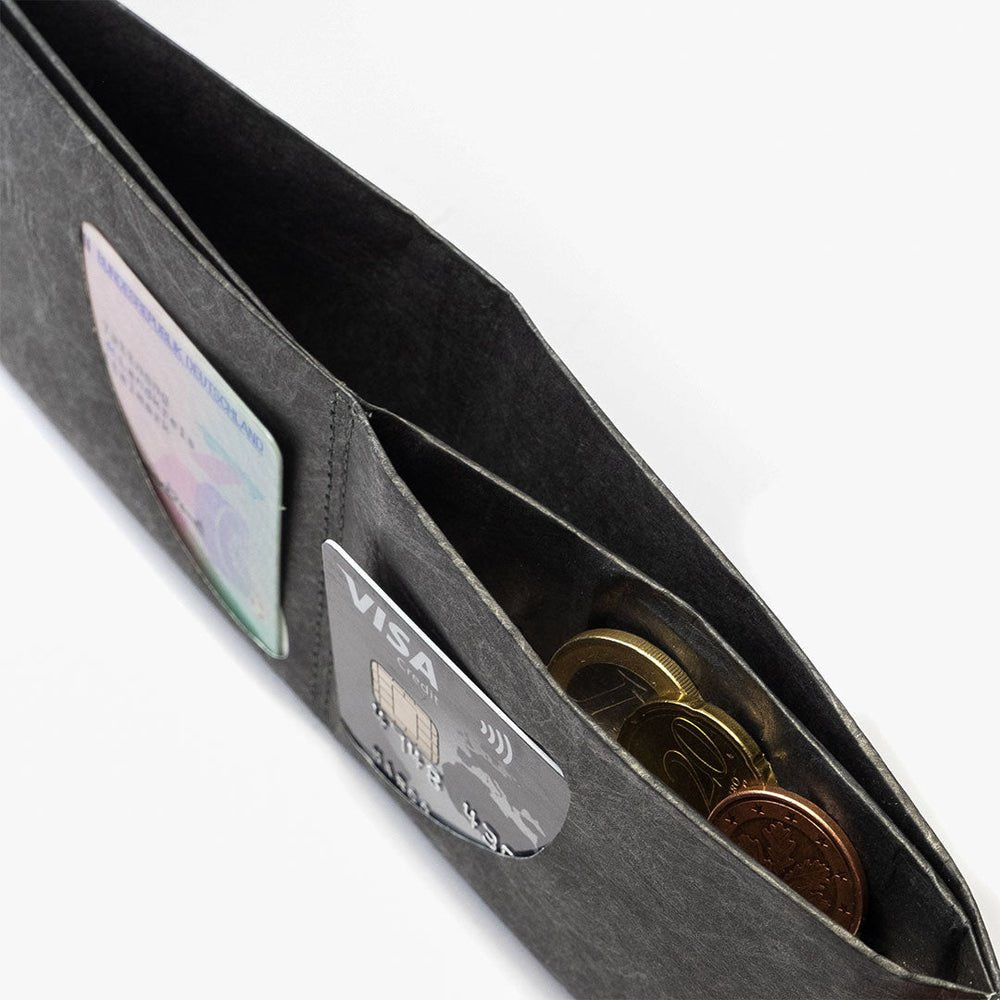 Paprcuts RFID Geldbeutel "Just Black" aus reißfestem Tyvek - Papier - Alternative - Laure Bags and Travel