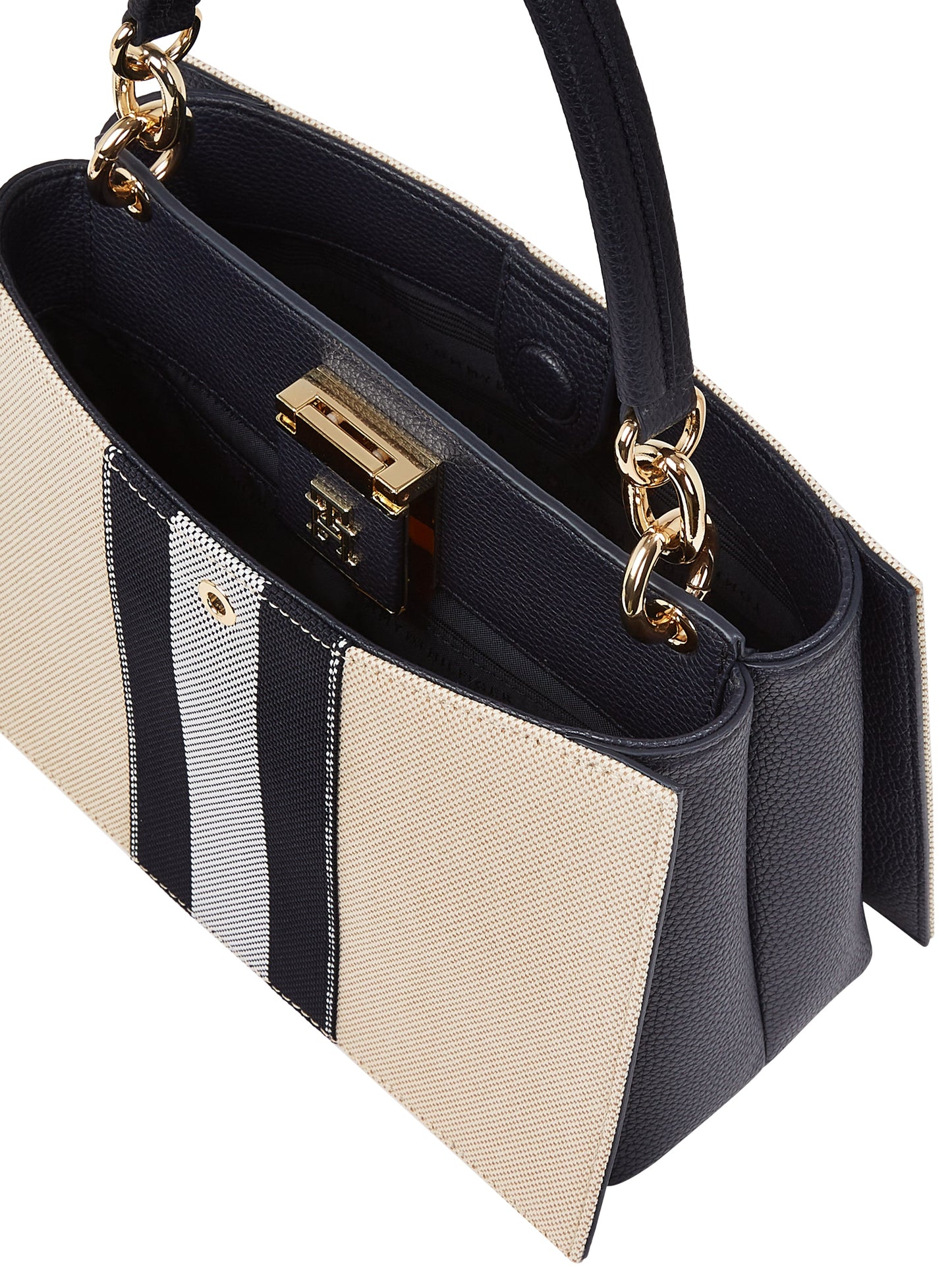 Shopper mini TH Her Canvas Stripe AW0AW17435 von Tommy Hilfiger - Laure Bags and Travel