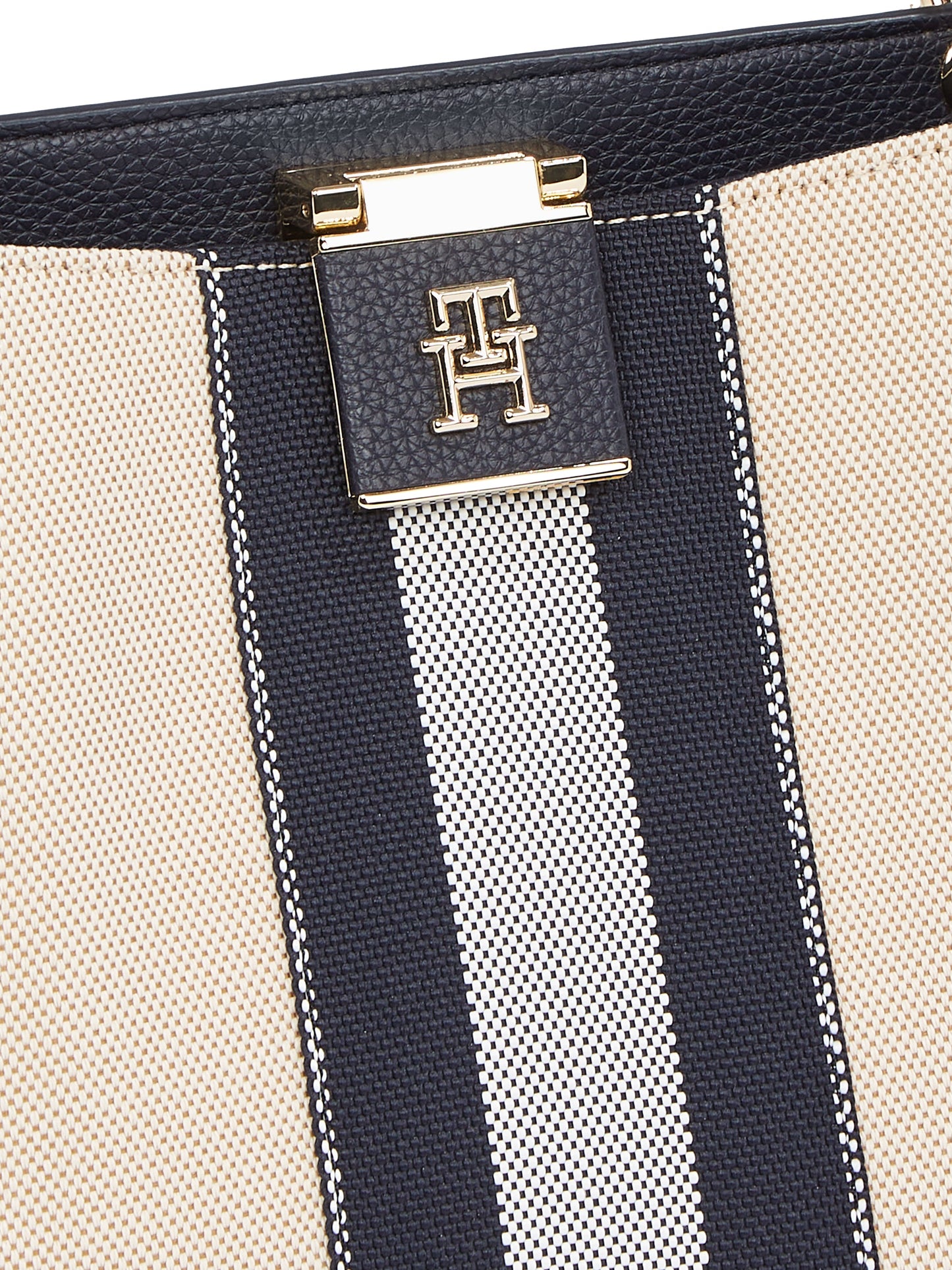 Shopper mini TH Her Canvas Stripe AW0AW17435 von Tommy Hilfiger - Laure Bags and Travel