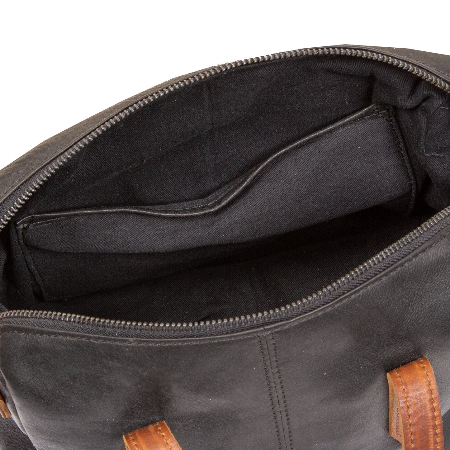 "Dyon" 12.1344 Bowlingbag round zip 2 tone 26x12x20cm von Justified - Laure Bags and Travel