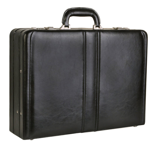 Schwarzer Aktenkoffer aus Rindspaltleder 1205 von Dermata - Laure Bags and Travel