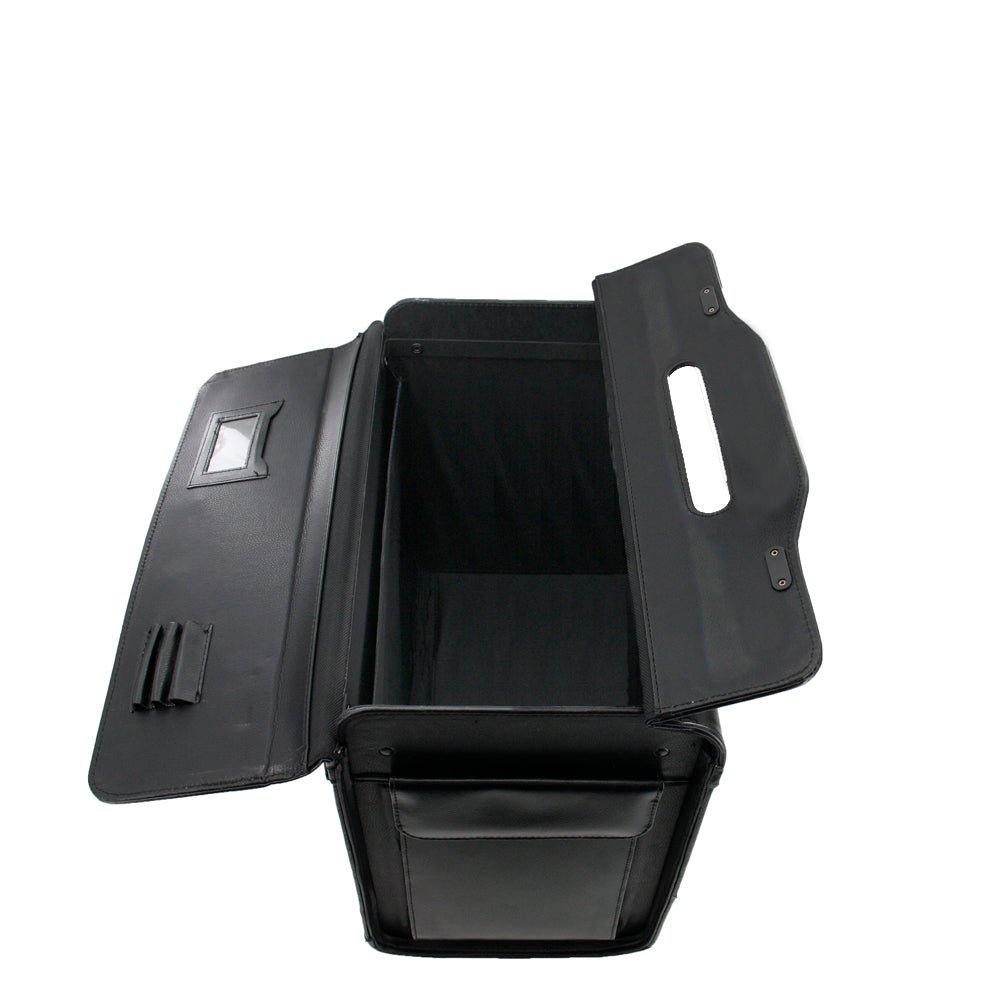 Schwarzer Pilotenkoffer aus Rindspaltleder 1329XL von Dermata - Laure Bags and Travel