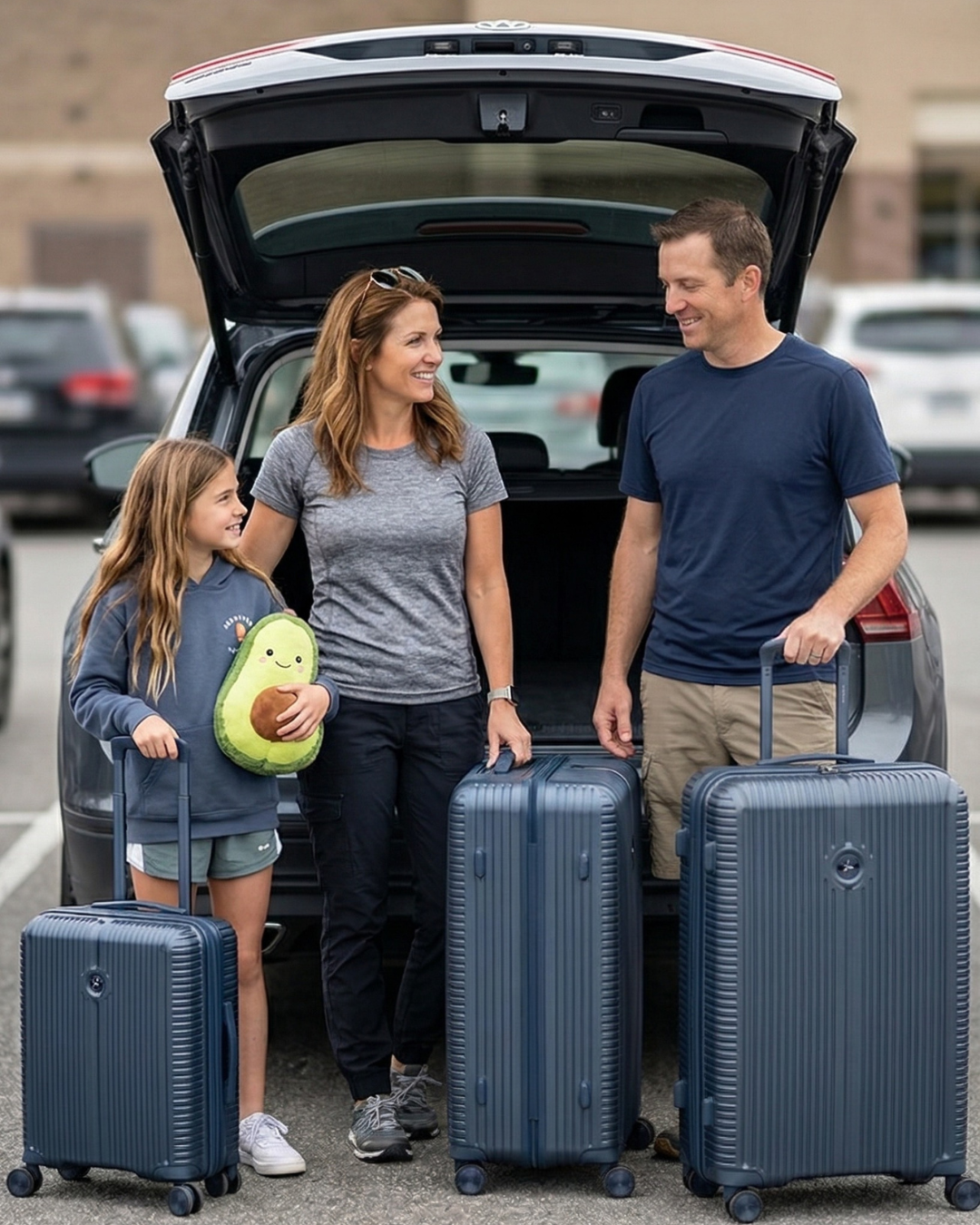 Familie mit Polestream Paris Koffern