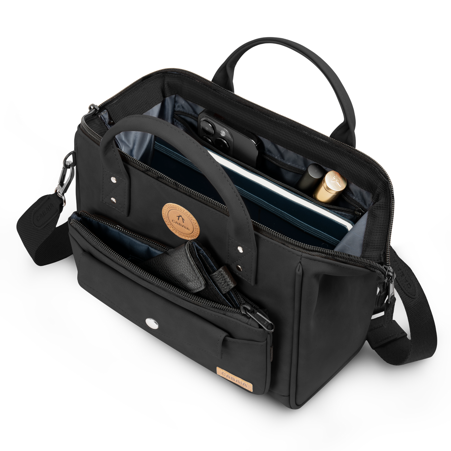 Umhängetasche Crossbody vegan nubuck von Cabaia - Laure Green