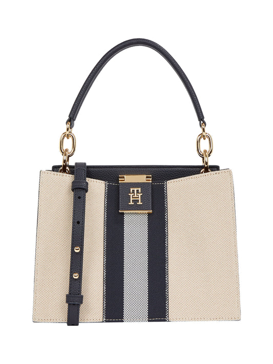 Shopper mini TH Her Canvas Stripe AW0AW17435 von Tommy Hilfiger - Laure Bags and Travel