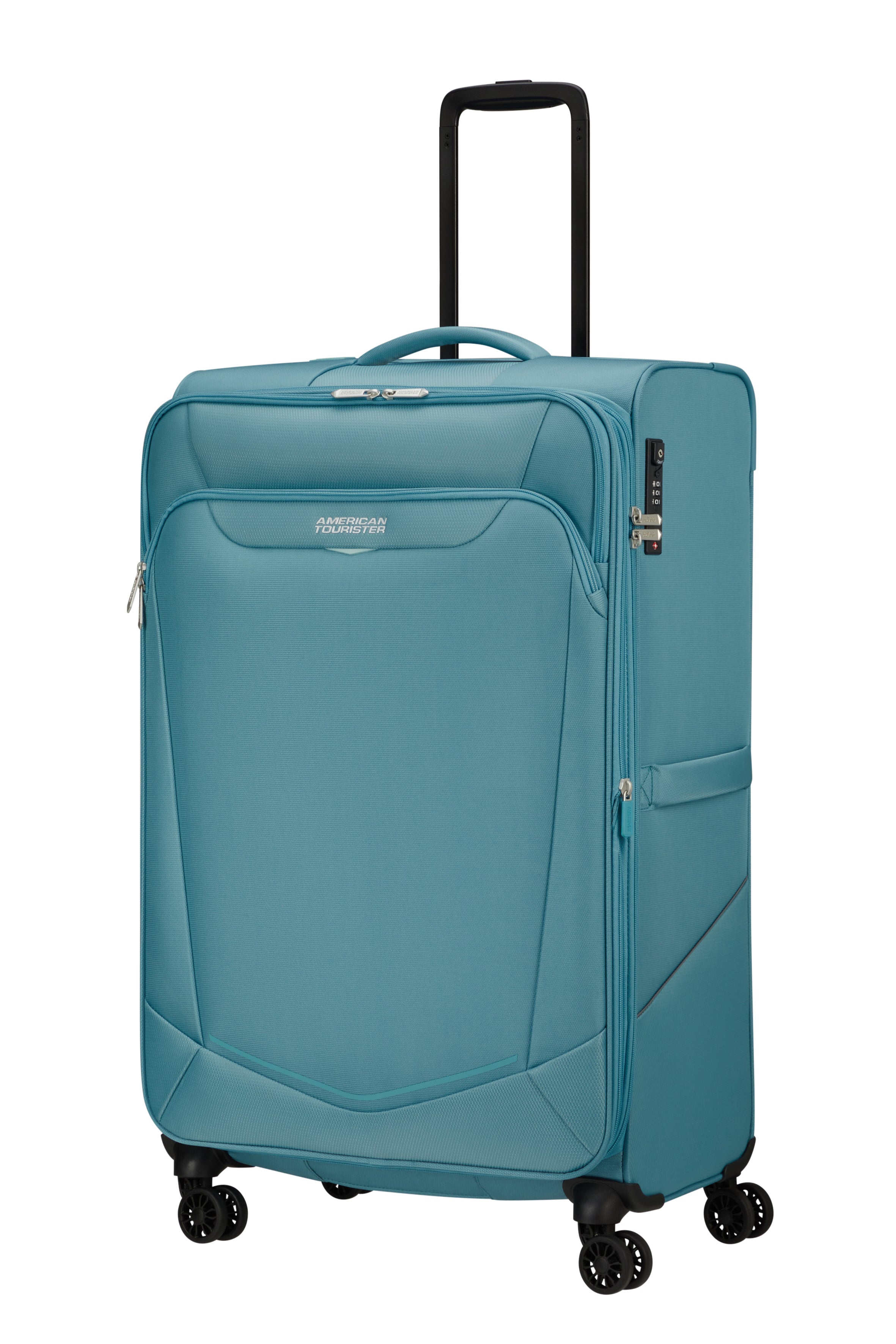 SUMMERRIDE Trolley mit 4 Rollen Weichgepack Koffer von American Tourister breeze blue 80x48x30 33 cm