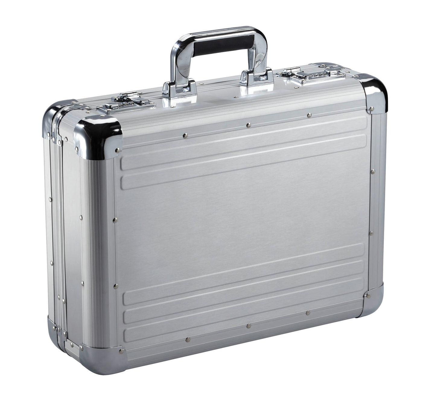 Silberfarbener Aktenkoffer 7208 aus Aluminium von Dermata - Laure Bags and Travel